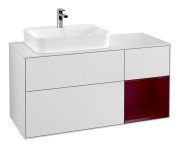 Тумба під раковину Villeroy & Boch Finion 120х50,1 см із підсвічуванням МДФ білий матовий лак/скло біле матове F401HBMT
