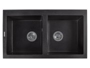 Мойка для кухни Miraggio Westeros 87x50x20 врезная с переливом Black Shine 0002566