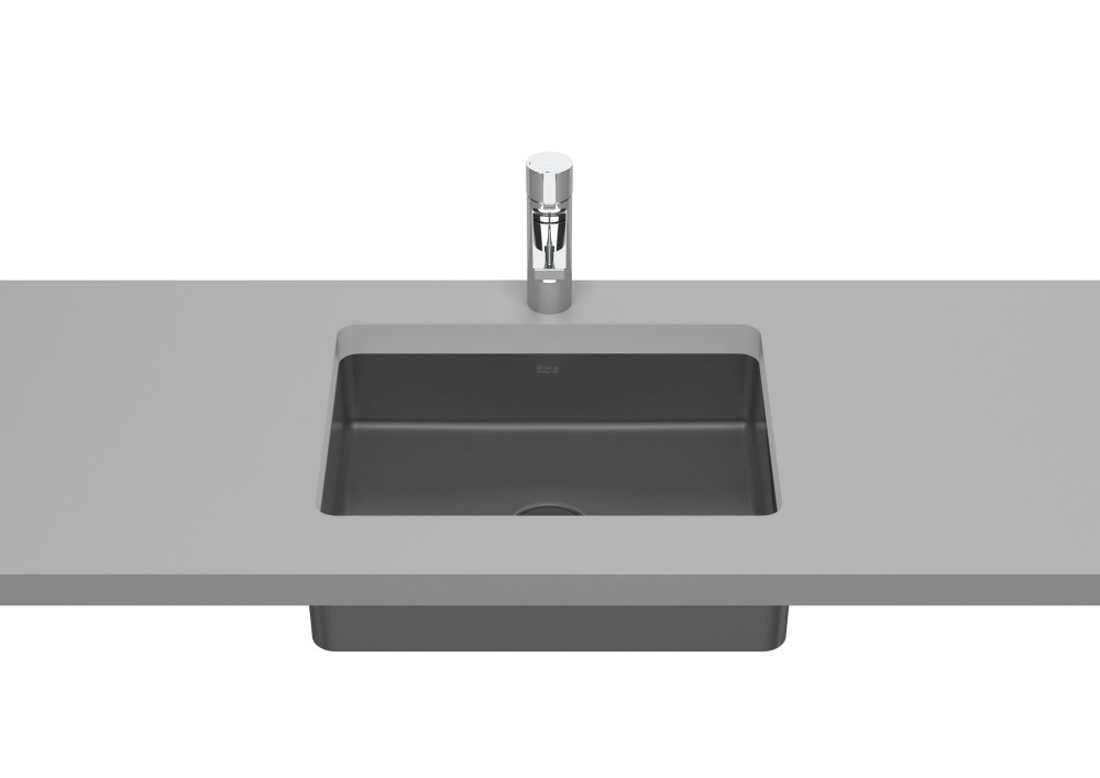 Раковина для ванної Roca Inspira 43х32,5 см під стільницю Fineceramic® онікс A327536640