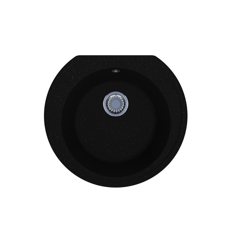 Мийка для кухні Miraggio Tuluza врізна кругла з переливом Black Shine 0002565