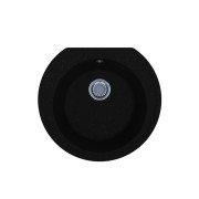 Мойка для кухни Miraggio Tuluza врезная круглая с переливом Black Shine 0002565