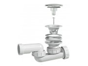 Сифон для ванны d52/d32 мм пластик белый 3212007