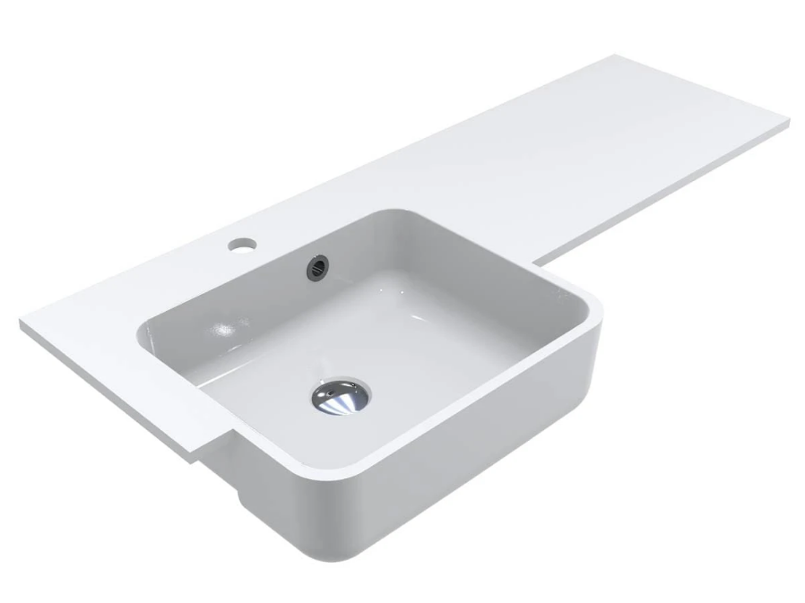 Раковина для ванної Miraggio FONTANA L 104х45 см Miramarble білий глянсовий 0000518