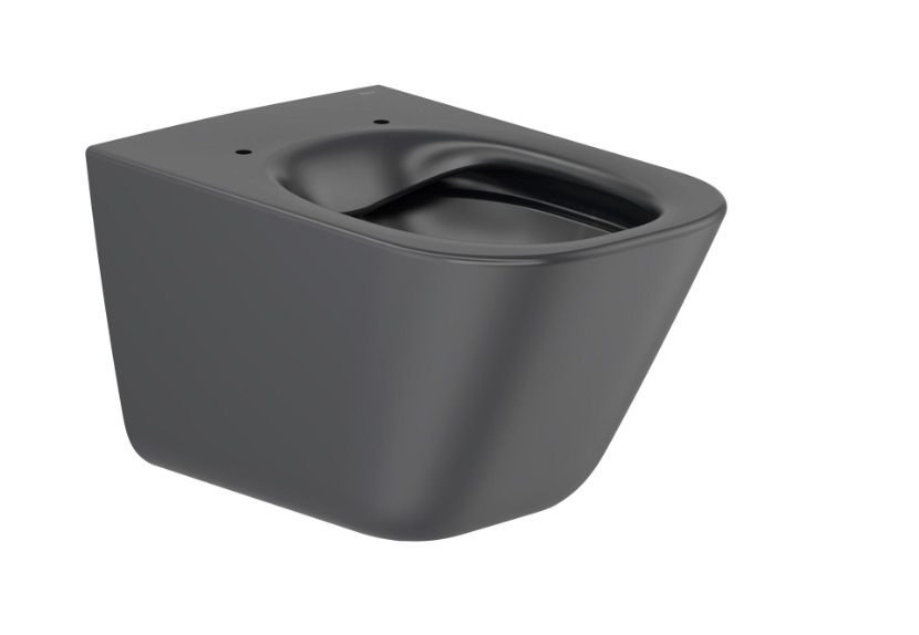 Унитаз подвесной Roca Gap Rimless 34,7х54 см сантехническая керамика черный матовый A34647L080