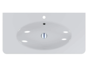 Раковина для ванной MIRAGGIO ELLA  99,9х49,9 см с крылом Miramarble глянцевый белый 0002049