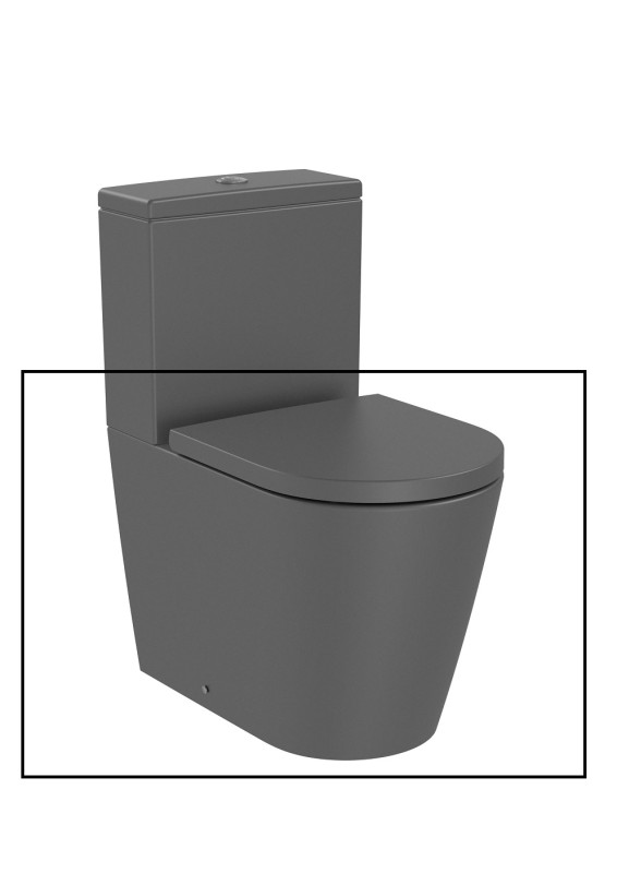 Чаша унитаза-компакта Roca Inspira Rimless 37,5х60 см сантехническая керамика оникс A342529640