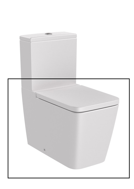 Чаша унитаза-компакта Roca Inspira Rimless 37,5х64,5 см сантехническая керамика жемчужный A342536630