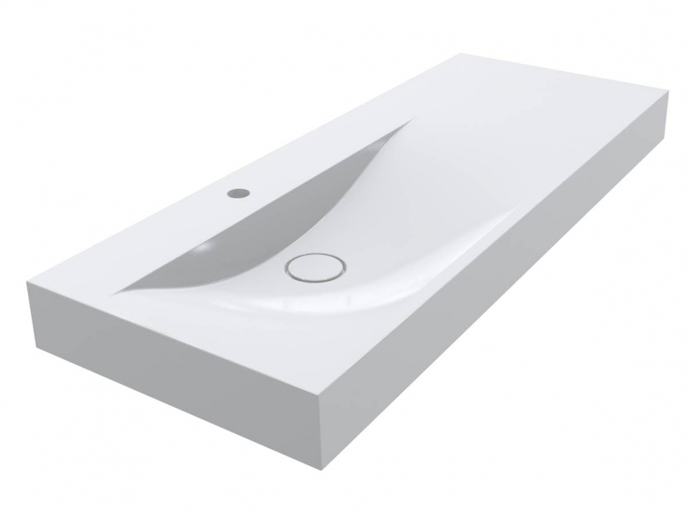 Раковина для ванной Miraggio Viola 1200 L 120х46 см Miramarble белый глянцевый 0002661