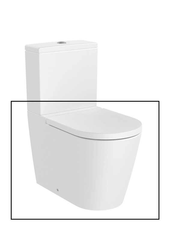 Чаша унітазу-компакту Roca Inspira Rimless 37,5х64,5 см сантехнічна кераміка білий матовий A342526620