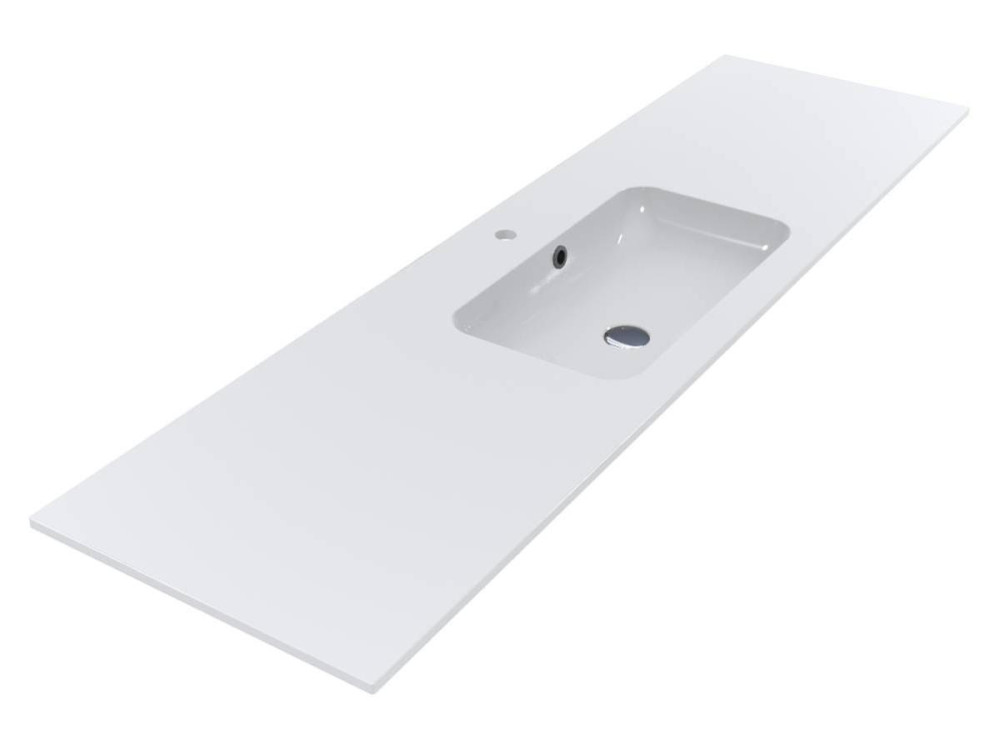 Раковина для ванної Miraggio Della 1800 180х50 см Miramarble білий глянсовий 69125566