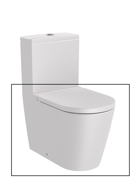 Чаша унитаза-компакта Roca Inspira Rimless 37,5х64,5 см сантехническая керамика жемчужный A342526630