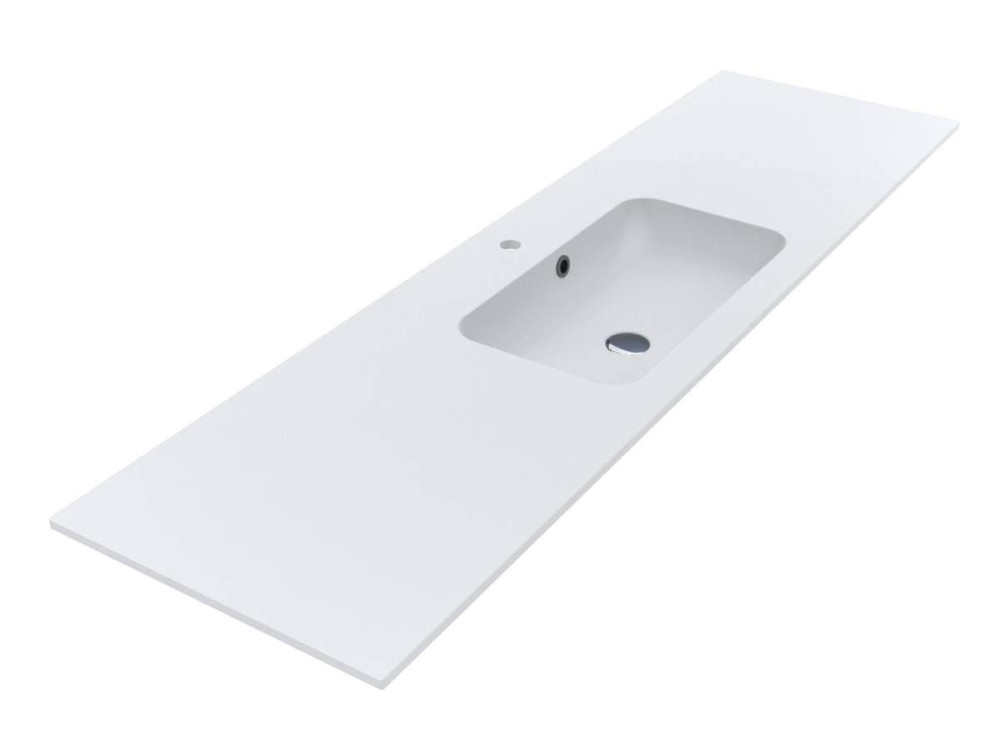 Раковина для ванної Miraggio Della 1800 Matt 180х50 см Miramarble Matt білий матовий 69125567