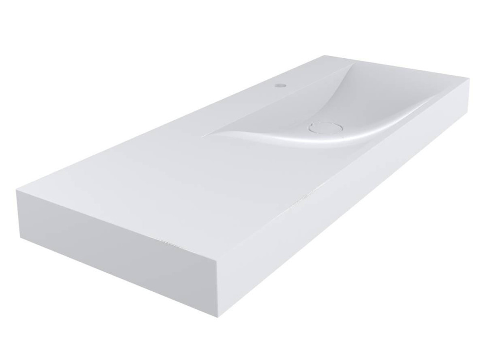 Раковина для ванной Miraggio Viola 1200 R 120х46 см Miramarble белый глянцевый 8813432