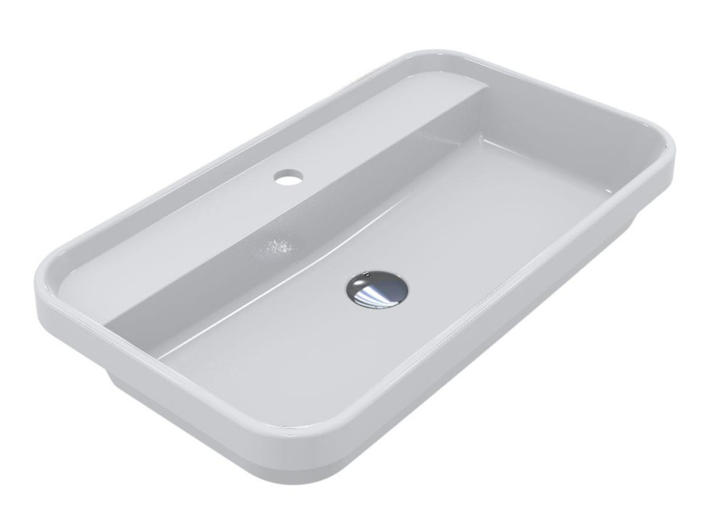 Раковина для ванной Miraggio Ocean 700 70х40 см Miramarble белый глянцевый 8813680