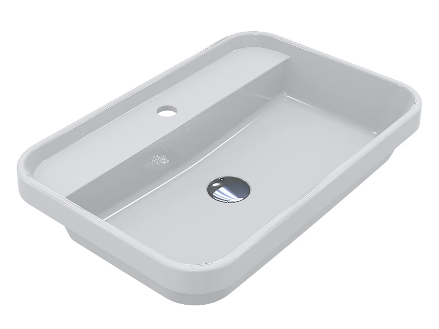 Раковина для ванної Miraggio Ocean 600 60х40 см Miramarble білий глянсовий 8813901