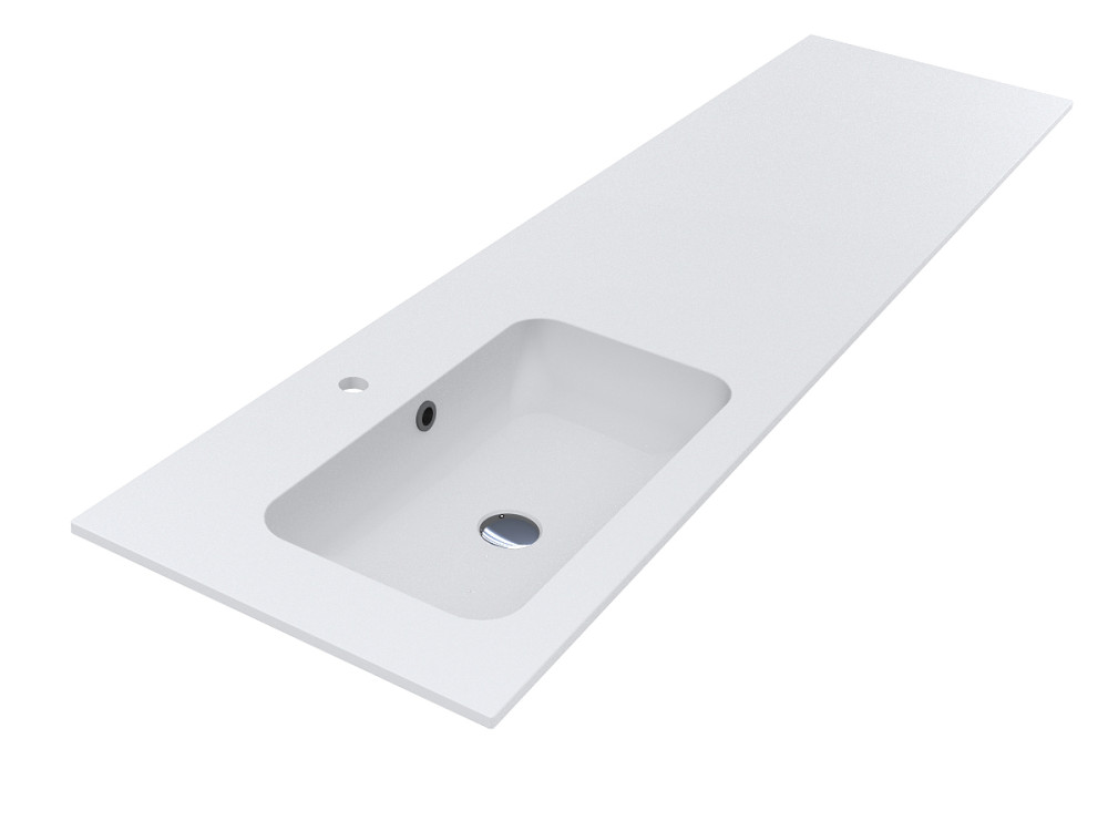 Раковина для ванной Miraggio Della 1900 L 190х50 см Miramarble белый глянцевый 8813772