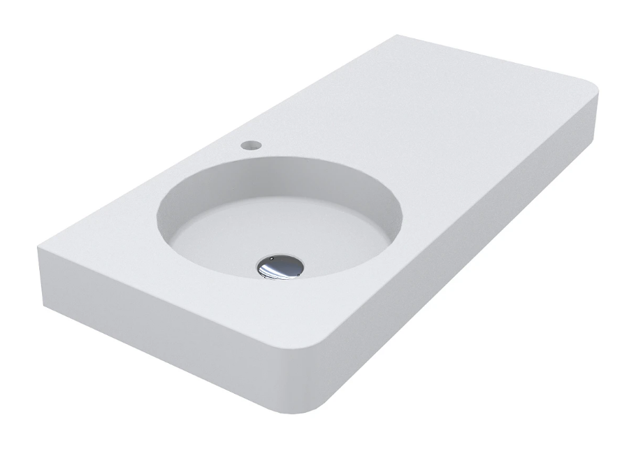 Раковина для ванної Miraggio Loop 1000 L Matt 99,7х44,8 см Miramarble Matt білий матовий 8813977