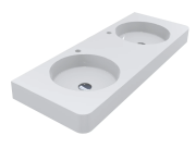 Раковина для ванної Miraggio Loop 1200-2 119,7х44,8 см Miramarble білий глянсовий 8814001