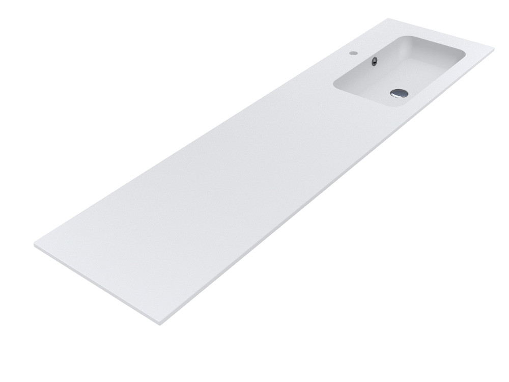 Раковина для ванної Miraggio Della 1900 R 190х50 см Mirasoft білий матовий 8813764