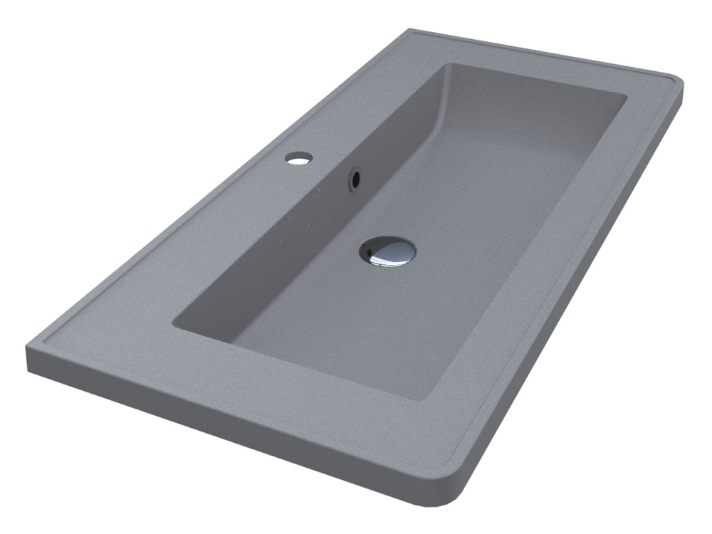 Раковина для ванной Miraggio Tres 90х43 см Mirastonе серый матовый 0001509