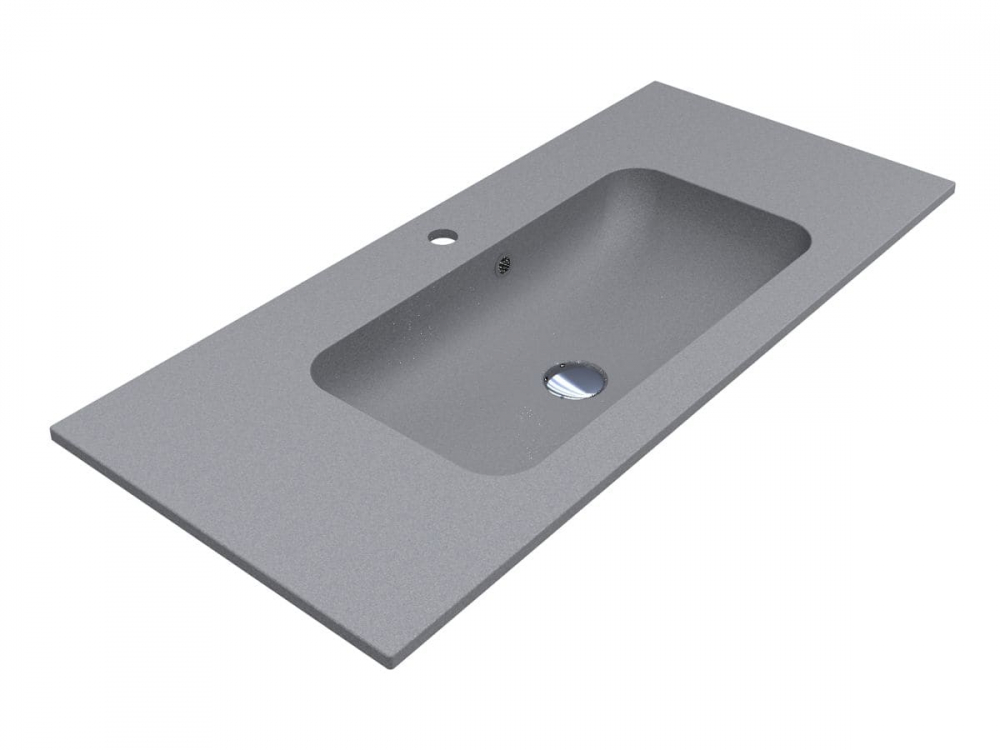 Раковина для ванной Miraggio Della 1000 100х45 см Mirastone серый 0002480