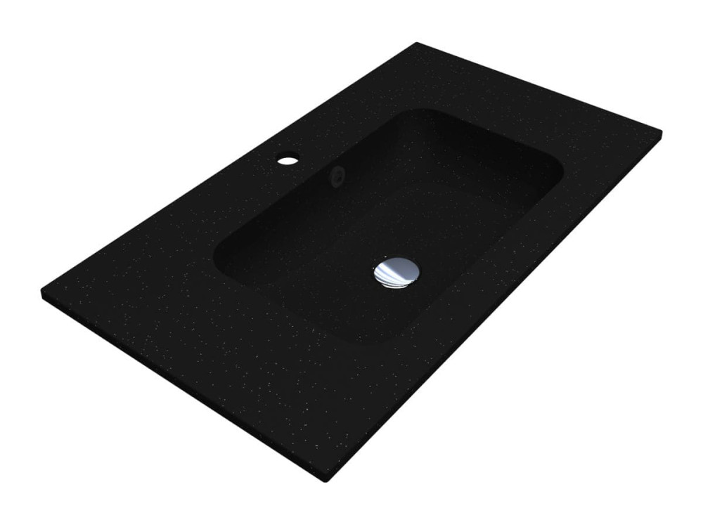 Раковина для ванної Miraggio Della 800 80х45 см Mirastone black shine 0002598