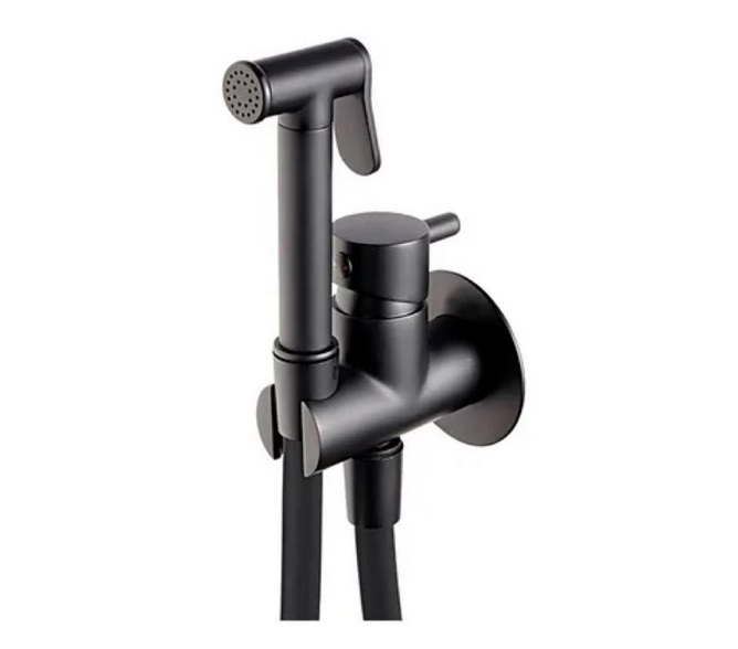 Гигиенический душ со смесителем Huber Tratto Evo черный матовый TV00795540