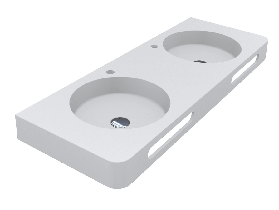 Раковина для ванной Miraggio Loop 1200-2 119,7х44,8 см Mirasoft белый матовый 8814003