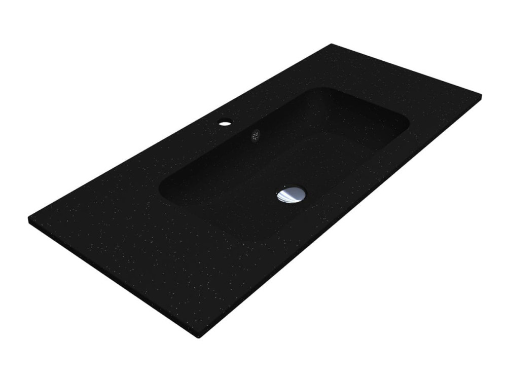 Раковина для ванной Miraggio Della 1000 100,1х45,1 см Mirastone black shine 8813462