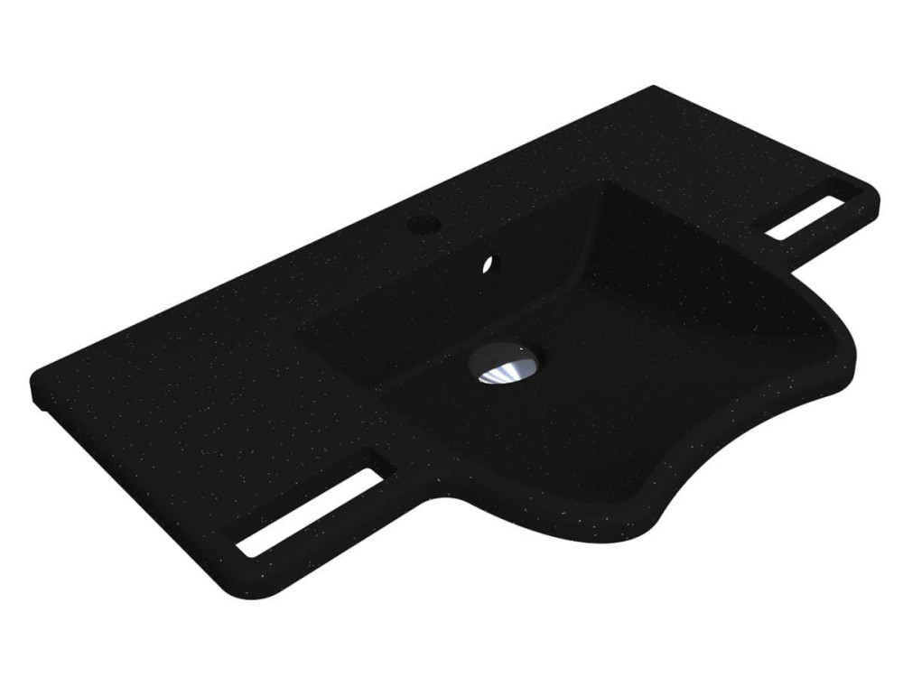 Раковина для ванної Miraggio Krakow 800 80х45,4 см Mirastone black shine 8813470