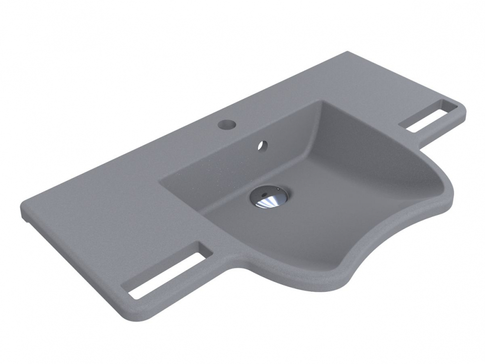 Раковина для ванної Miraggio Krakow 800 80х45,4 см Mirastone сірий матовий 8813471