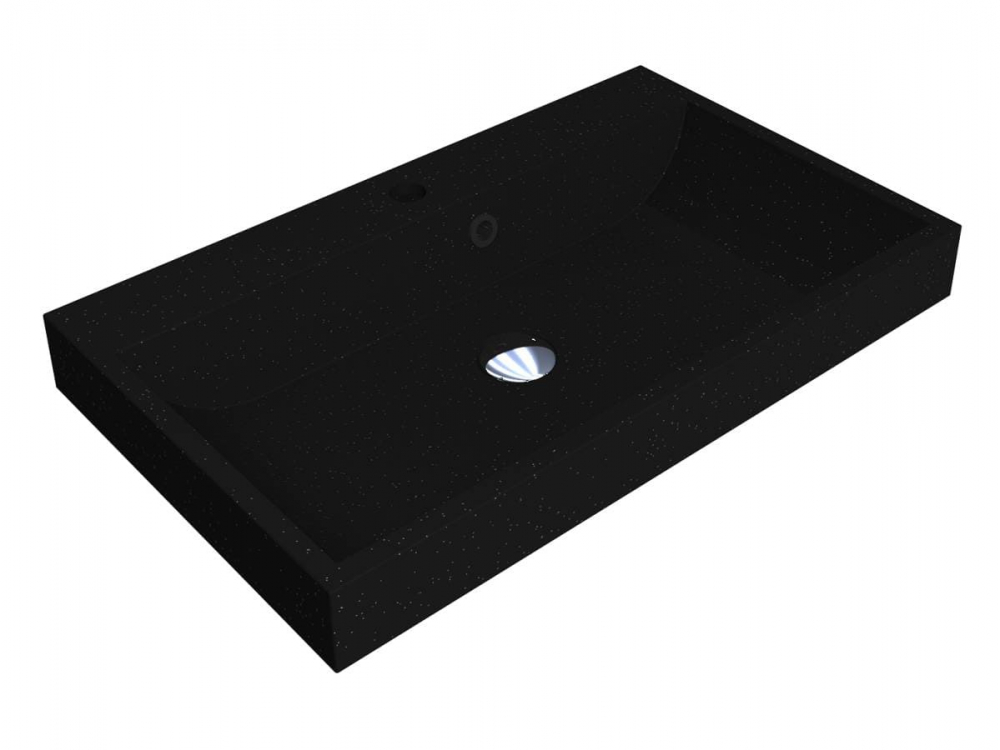 Раковина для ванной Miraggio Varna 700 69,4х41,8 см Mirastonе black shine 0002616