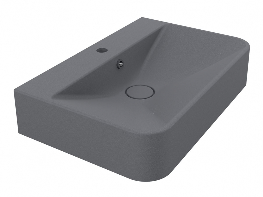 Раковина для ванной Miraggio Chamonix 65,5х43,2 см Mirastone серый матовый 8813457