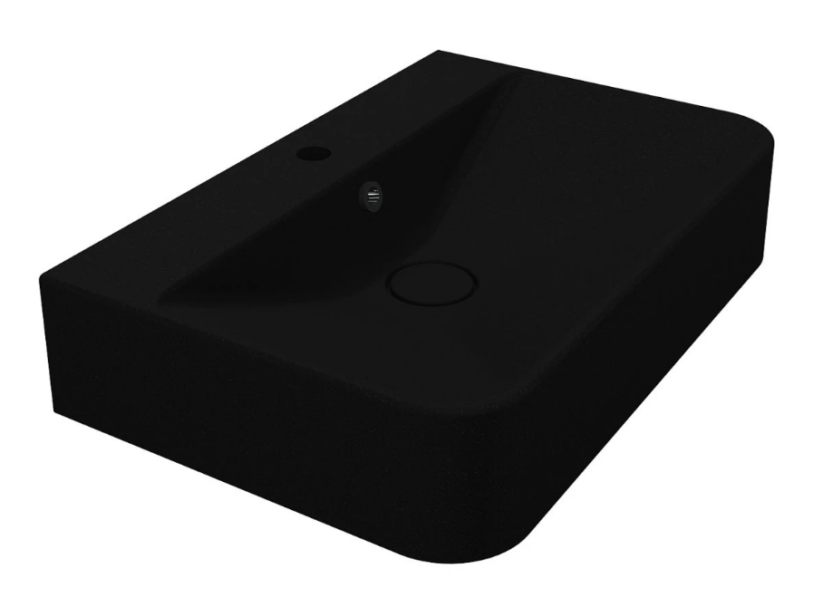 Раковина для ванной Miraggio Chamonix 65,5х43,2 см Mirastone black shine 8813456