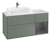 Тумба под раковину Villeroy & Boch Finion 120х50,1 см с подсветкой МДФ оливковый матовый лак/стекло белое матовое F401GKGM