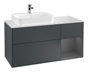 Тумба под раковину Villeroy & Boch Finion 120х50,1 см с подсветкой МДФ темно-синий матовый лак/стекло белое матовое F401GKHG