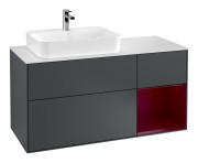 Тумба під раковину Villeroy & Boch Finion 120х50,1 см із підсвічуванням МДФ темно-синій матовий лак/скло біле матове F401HBHG