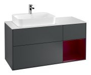 Тумба під раковину Villeroy & Boch Finion 120х50,1 см із підсвічуванням МДФ темно-синій матовий лак/скло біле матове F401HBHG