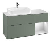Тумба під раковину Villeroy & Boch Finion 120х50,1 см із підсвічуванням МДФ оливковий матовий лак/скло біле матове F401MTGM