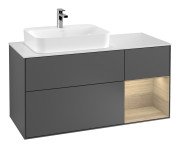 Тумба під раковину Villeroy & Boch Finion 120х50,1 см із підсвічуванням МДФ антрацит матовий лак/скло біле матове F401PCGK