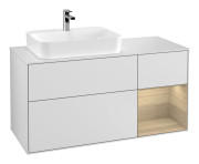 Тумба під раковину Villeroy & Boch Finion 120х50,1 см із підсвічуванням МДФ білий матовий лак/скло біле матове F401PCMT