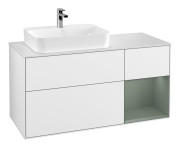 Тумба под раковину Villeroy & Boch Finion 120х50,1 см с подсветкой МДФ глянцевый белый лак/стекло белое матовое F401GMGF