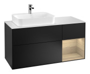 Тумба под раковину Villeroy & Boch Finion 120х50,1 см с подсветкой МДФ черный матовый лак/стекло белое матовое F401PCPD