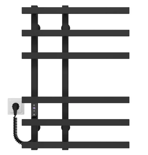 Электрический полотенцесушитель Deffi Atena П6 150х700 левое подключение черный A.AT.70.15.6.E.B.L.2