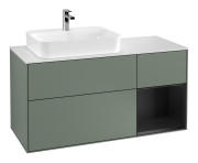 Тумба под раковину Villeroy & Boch Finion 120х50,1 см с подсветкой МДФ оливковый матовый лак/стекло белое матовое F401PDGM