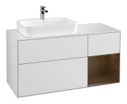 Тумба под раковину Villeroy & Boch Finion 120х50,1 см с подсветкой МДФ белый матовый лак/стекло белое матовое G401GNMT