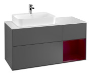 Тумба под раковину Villeroy & Boch Finion 120х50,1 см с подсветкой МДФ антрацит матовый лак/стекло белое матовое G401HBGK