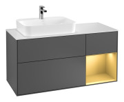 Тумба под раковину Villeroy & Boch Finion 120х50,1 см с подсветкой МДФ антрацит матовый лак/стекло белое матовое G401HFGK