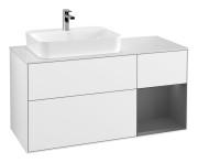 Тумба под раковину Villeroy & Boch Finion 120х50,1 см с подсветкой МДФ глянцевый белый лак/стекло белое матовое G401GKGF