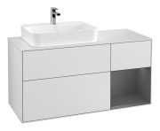 Тумба під раковину Villeroy & Boch Finion 120х50,1 см із підсвічуванням МДФ білий матовий лак/скло біле матове G401GKMT
